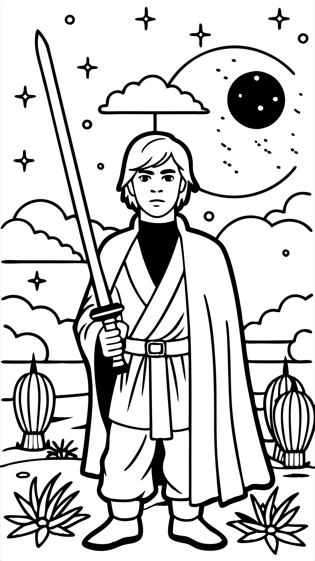 Páginas para colorear de Star Wars Luke